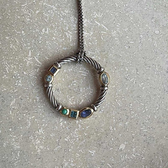 david yurman  Silver and Gold Pendant Necklace - Picture 1 of 4